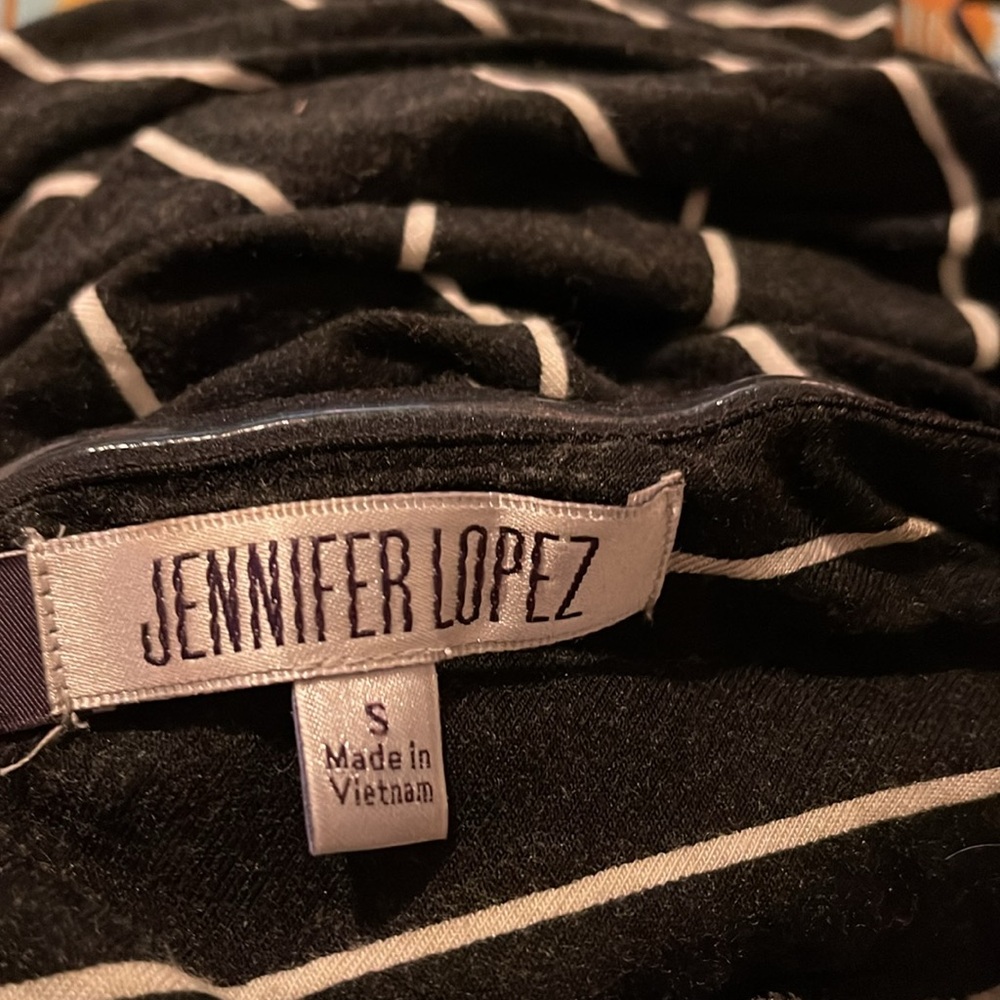 Jennifer López Strapless Maxi Black / White Stripe Dress Size Small - Picture 5 of 5